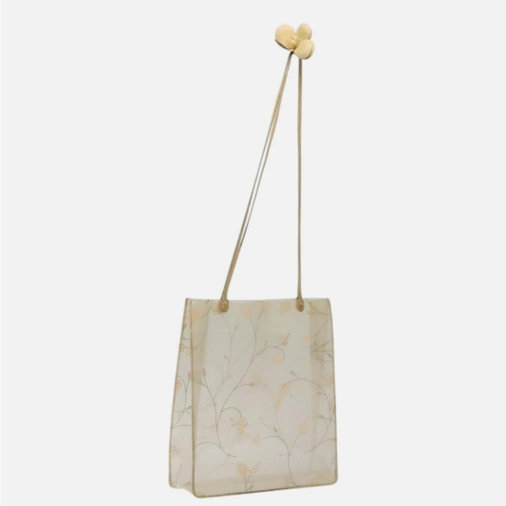Auth Chanel Elegant Cream Floral Women's Bag